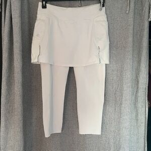 Athleta White leggings with skirt